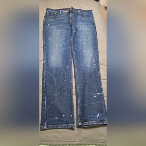 Levi's 511 Men's Blue Straight-Leg Jeans with White